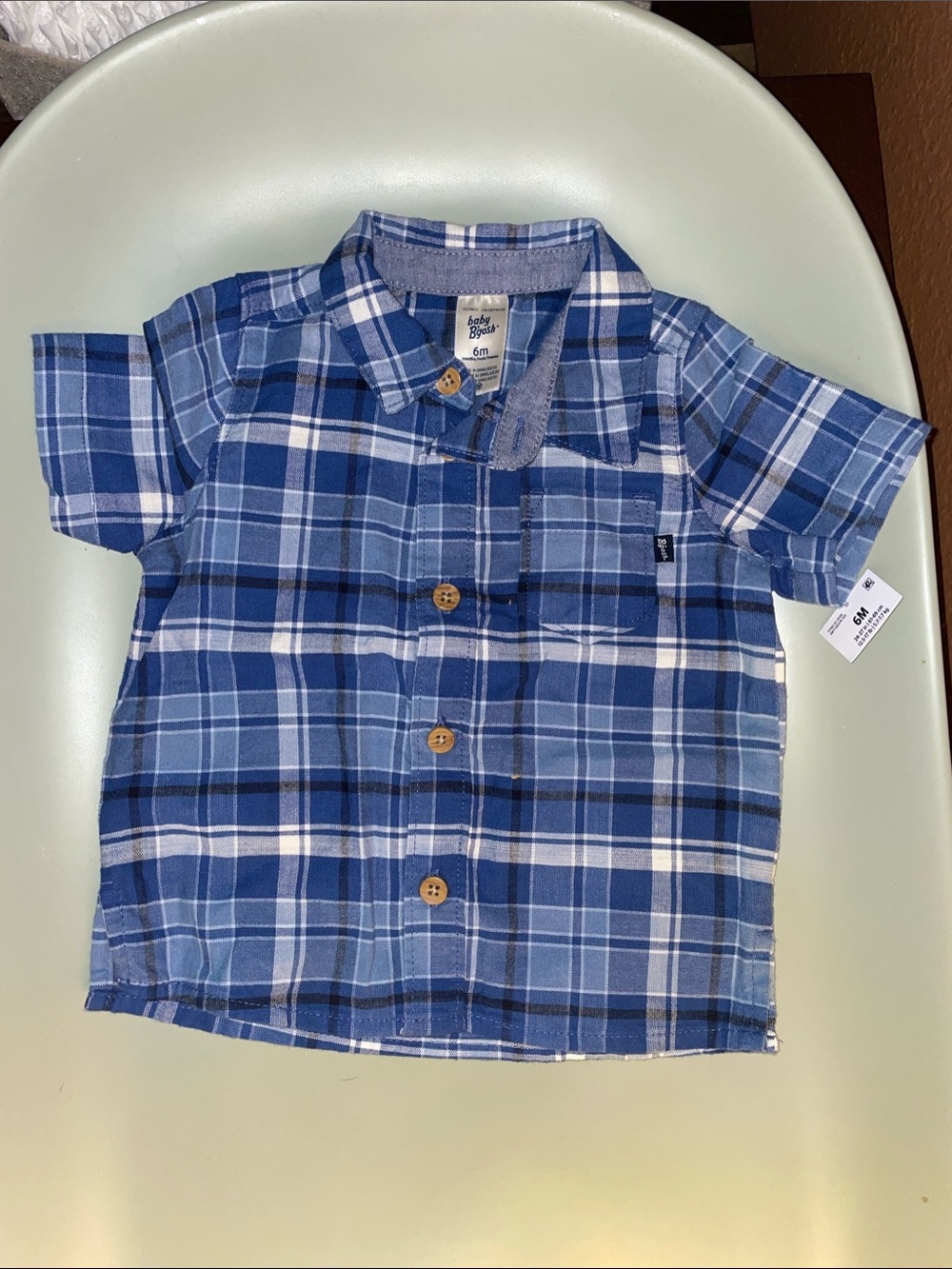 Baby Bgosh Blue Plaid Short-Sleeve Shirt